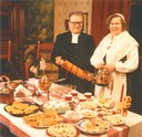 arfar Eric och Farmor Margaretha bjuder in till julkaffe i prästgården Tumbo julen 1981