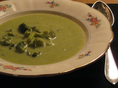 En len och grön soppa
