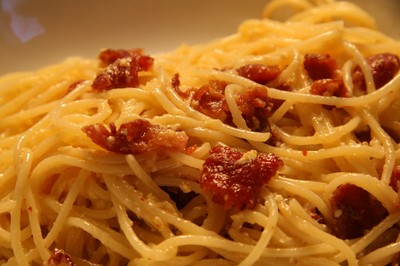 Carbonara - pasta med bacon för köttätarna