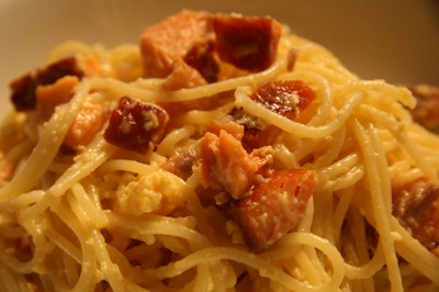 Salmonara - pasta med lax för 